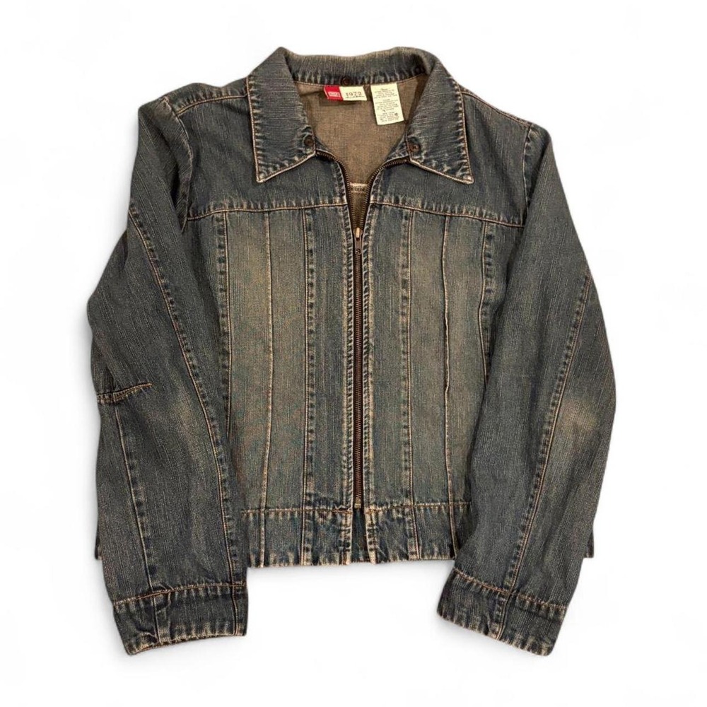 Vintage Faded Glory 1972 Special Edition Blue Denim Zip-Up Jacket Womens XL